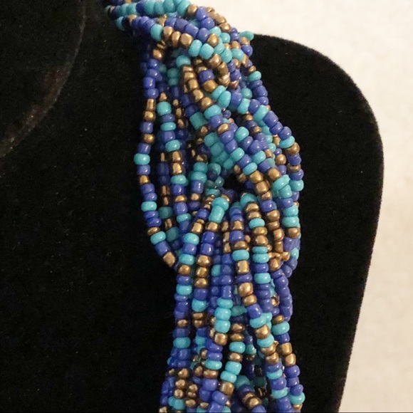 NWT R.J. GRAZIANO Boho Multi-color Twisted Seed Bead Collared Statement Necklace - Picture 3 of 11